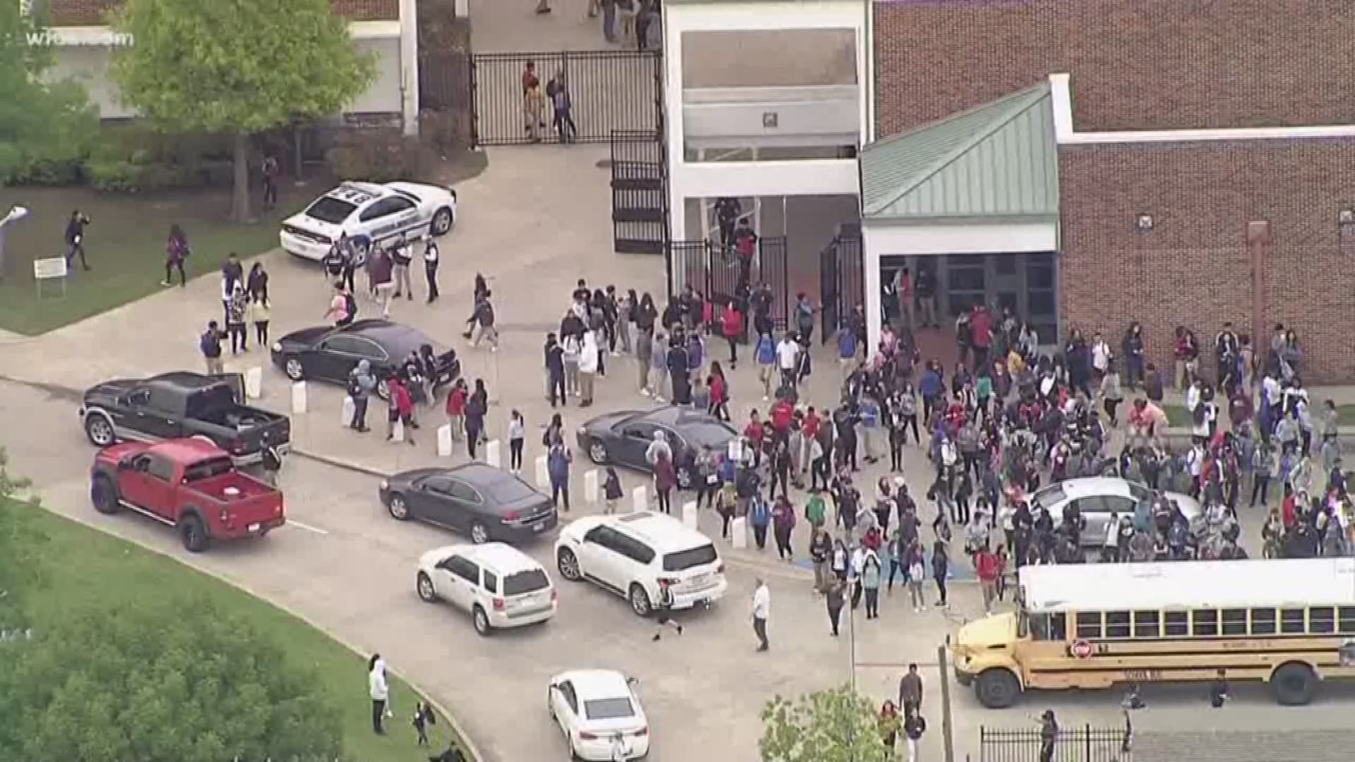 Mesquite High School was locked down Thursday afternoon following a nearby shooting.