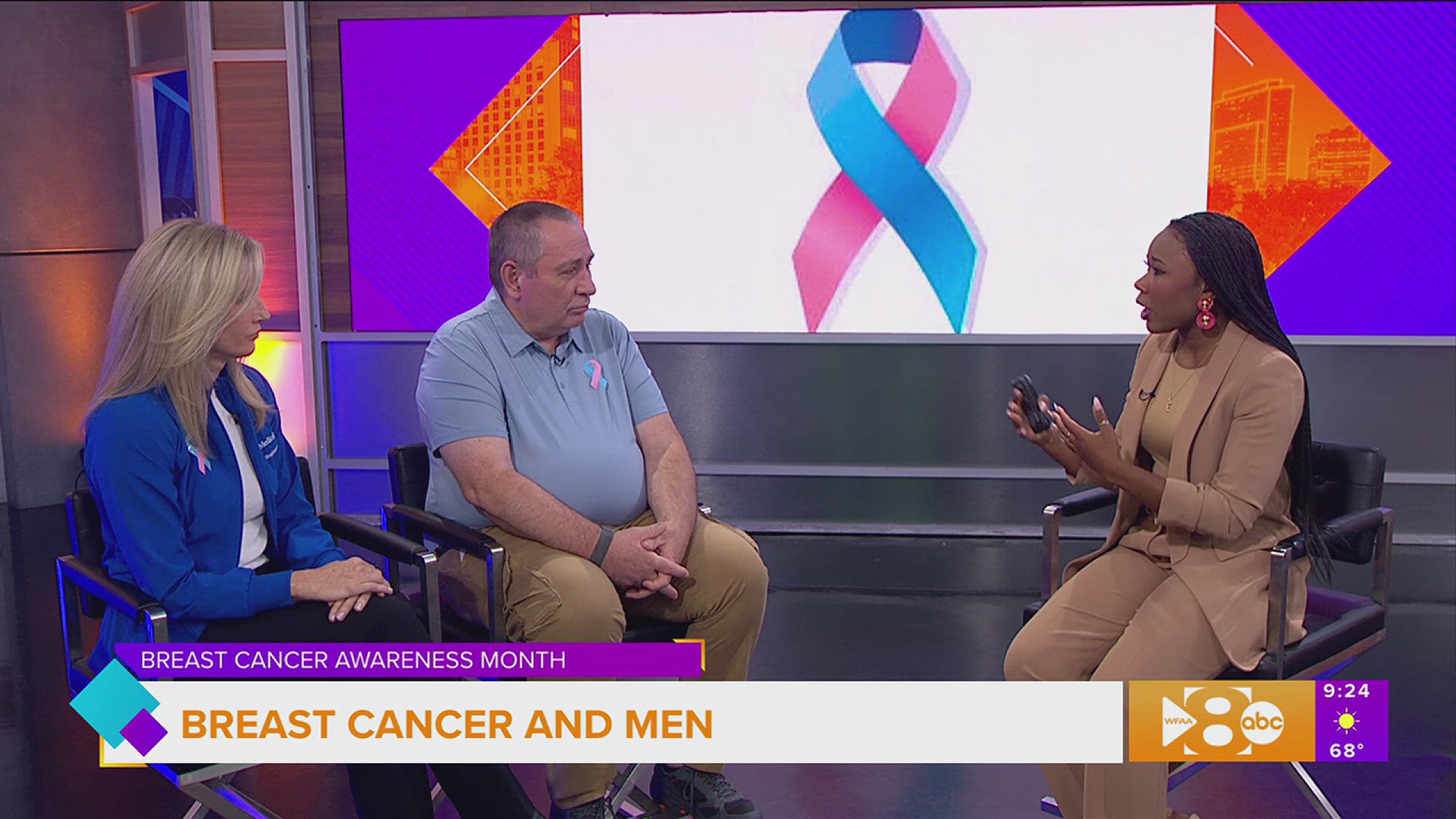 Breast Cancer Patient Galen Johnson and Medical City Healthcare Nurse Navigator Sherry Bakewell spread awareness about breast cancer pertaining to men.