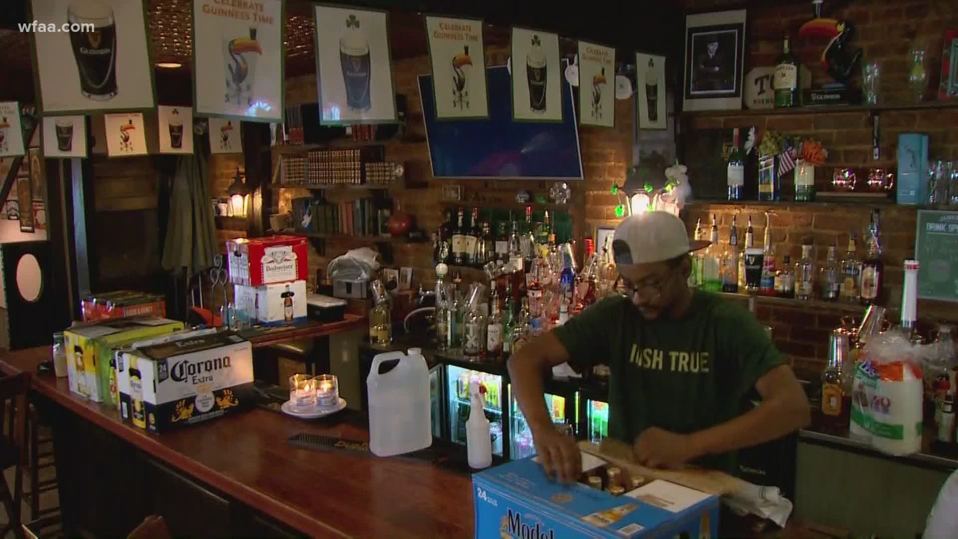 Bars reopened and from what WFAA saw, they should reach 25 percent occupancy with no problem.