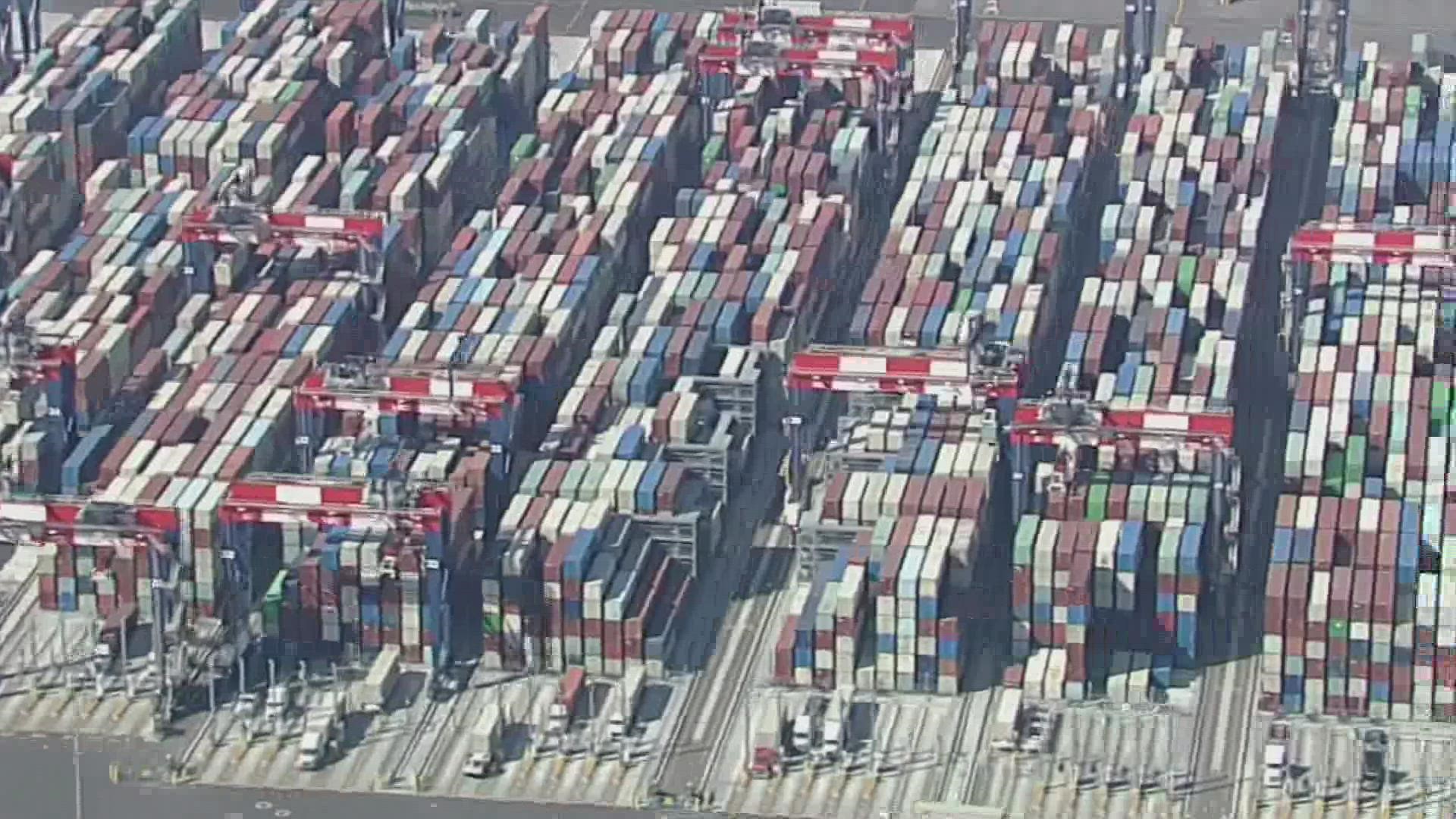 Labor shortages and traffic jams at ports in the U.S. area leading to consumer frustration.