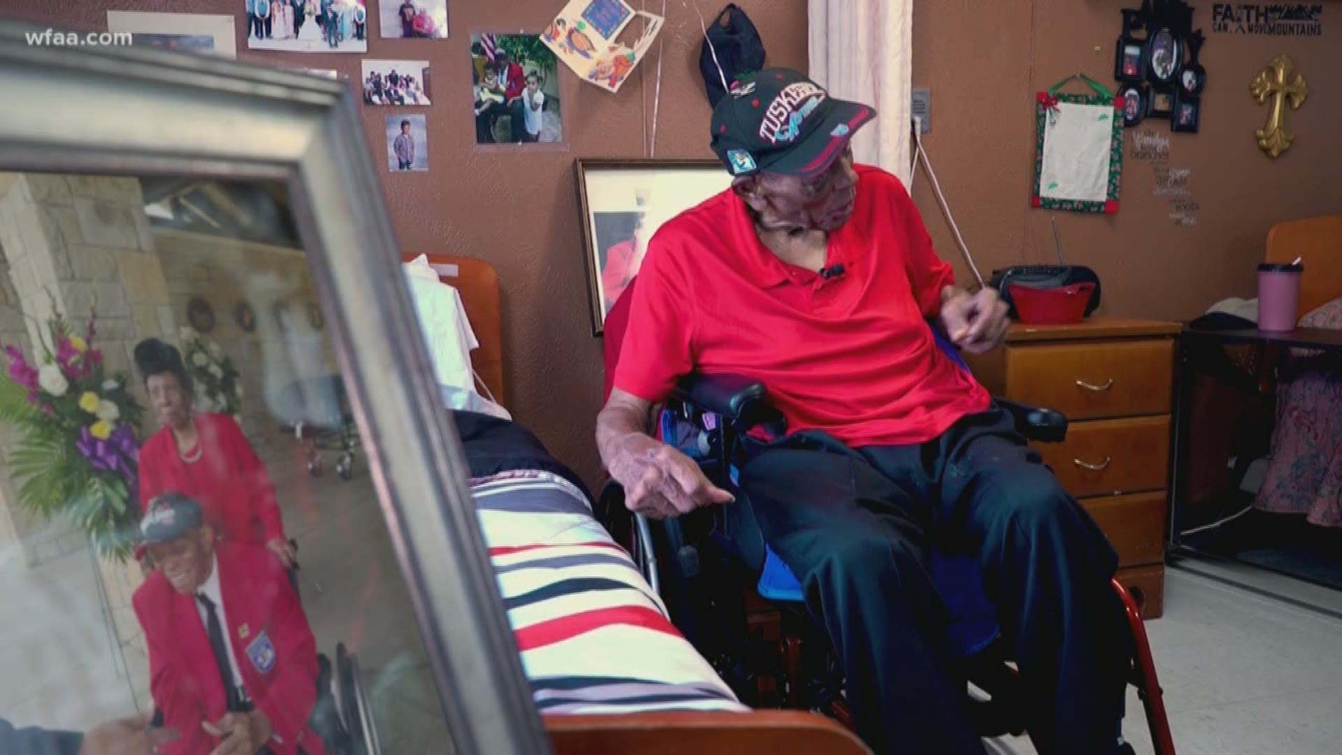 "I love it, being home," said Homer Hogues. Donors gave more than $90,000 to remodel the veteran's home so he can spend his final days with his wife.
