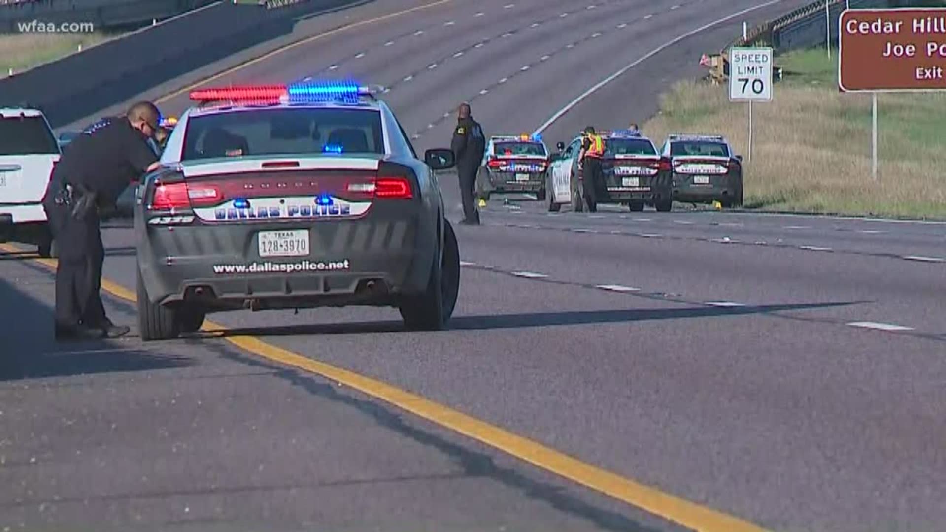 Dallas officer still critical but improved after hit by vehicle on I-20, police say