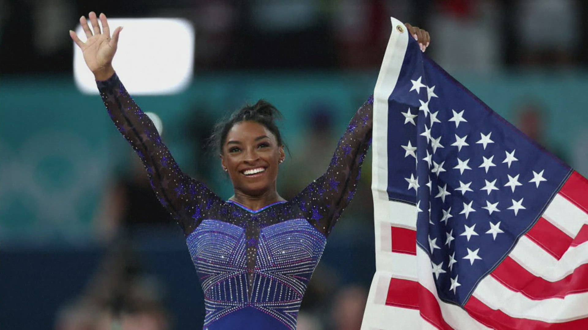 Biles' total of 59.131 was just over a point ahead of Rebeca Andrade at 57.932, one of the closest calls Biles has ever endured at a major international event.