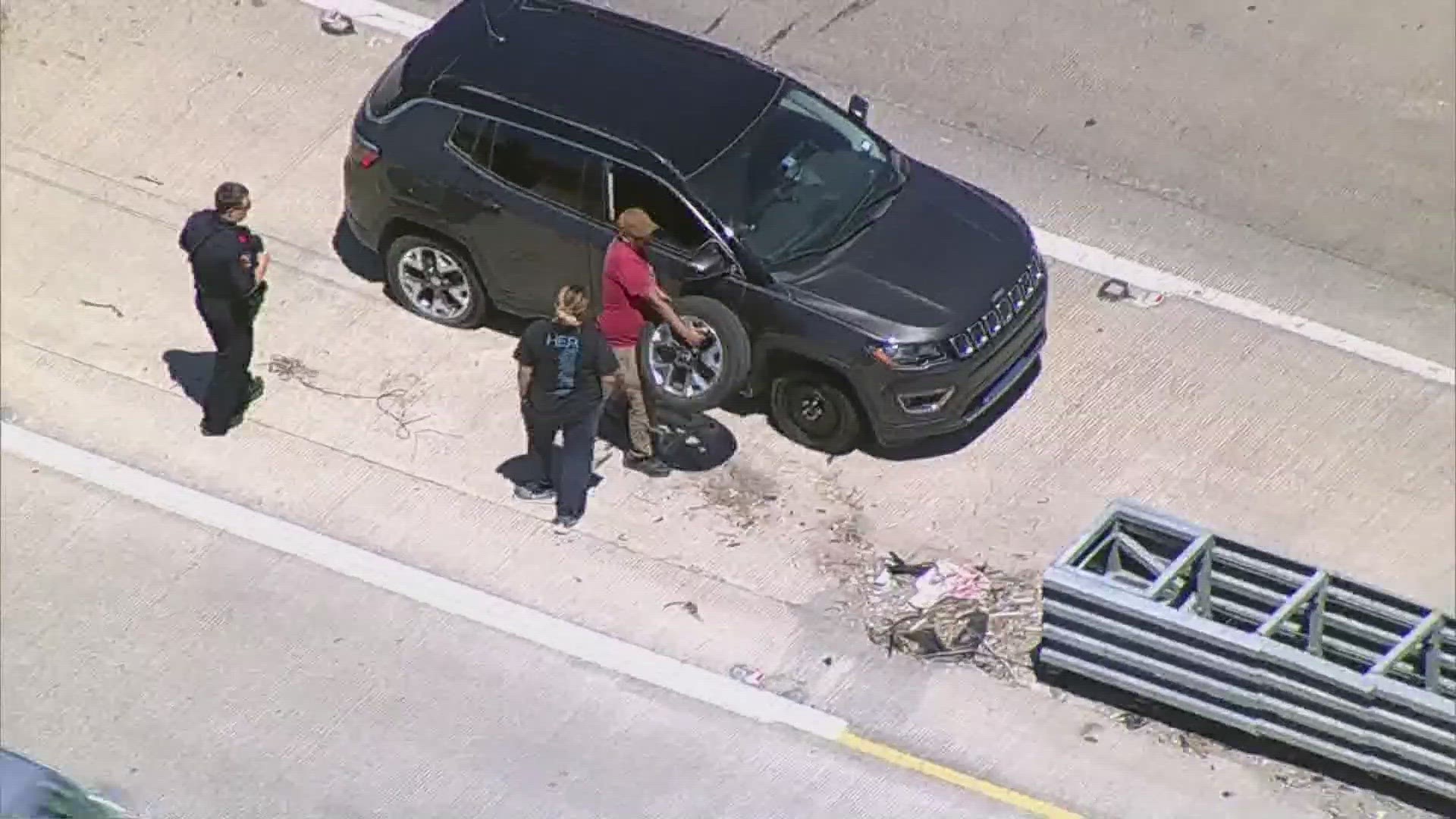 The damaged road happened just north of the President George Bush Turnpike exit, according to Plano police.