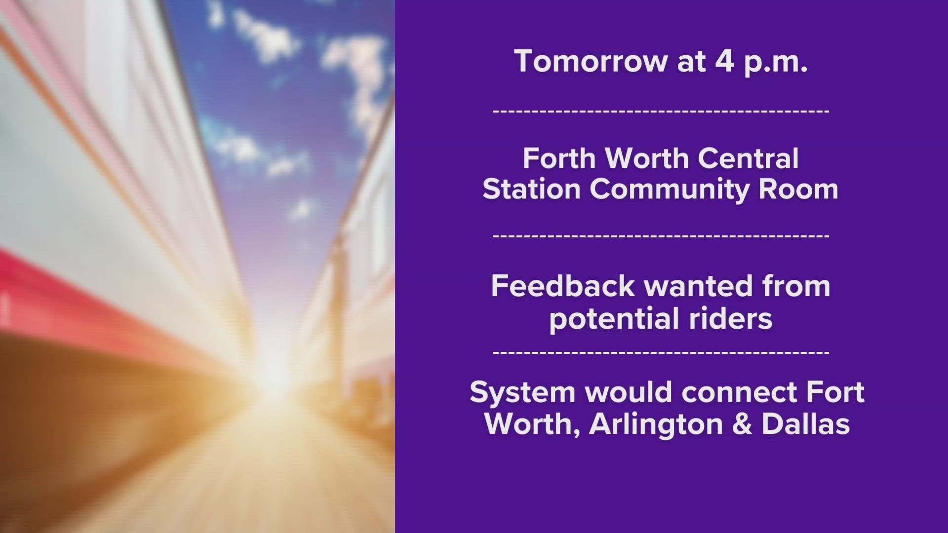 Plans to bring a high-speed rail system to North Texas are moving into the next phase.