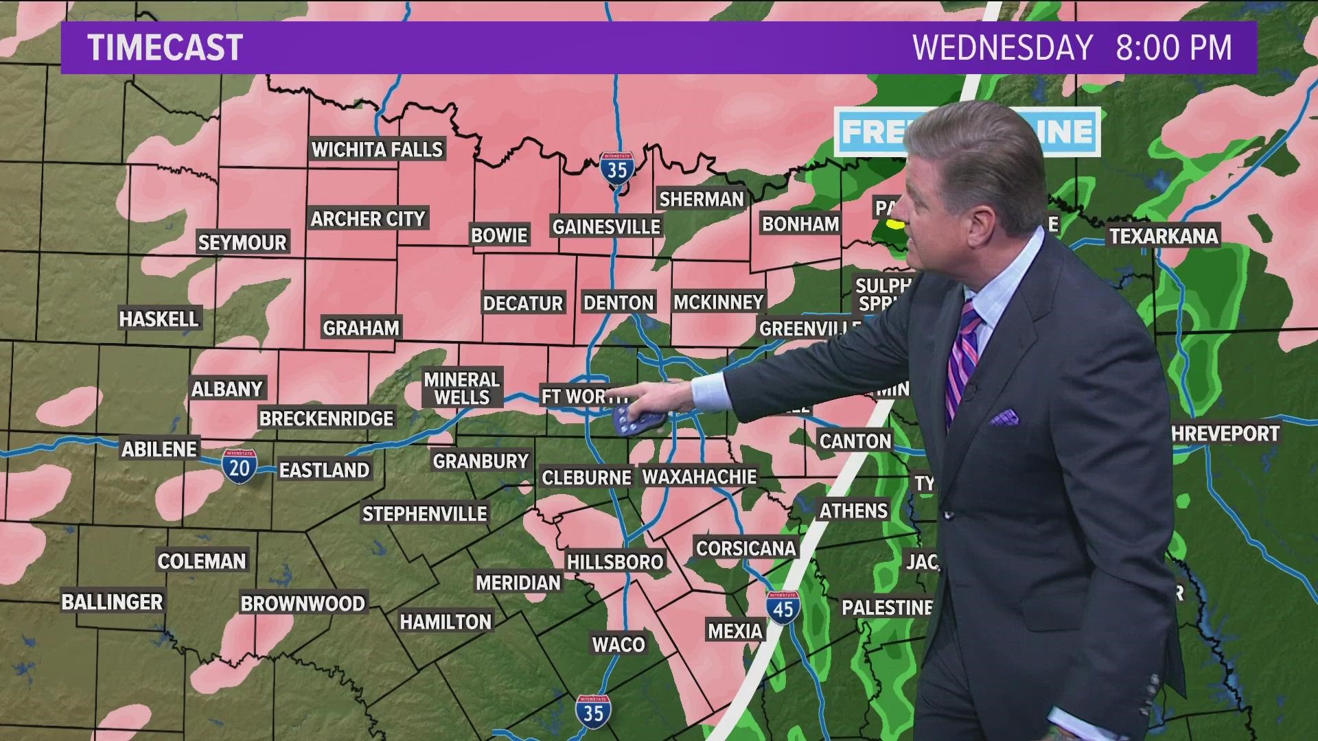 Here's the latest forecast and what you should expect in regards to ice in North Texas.