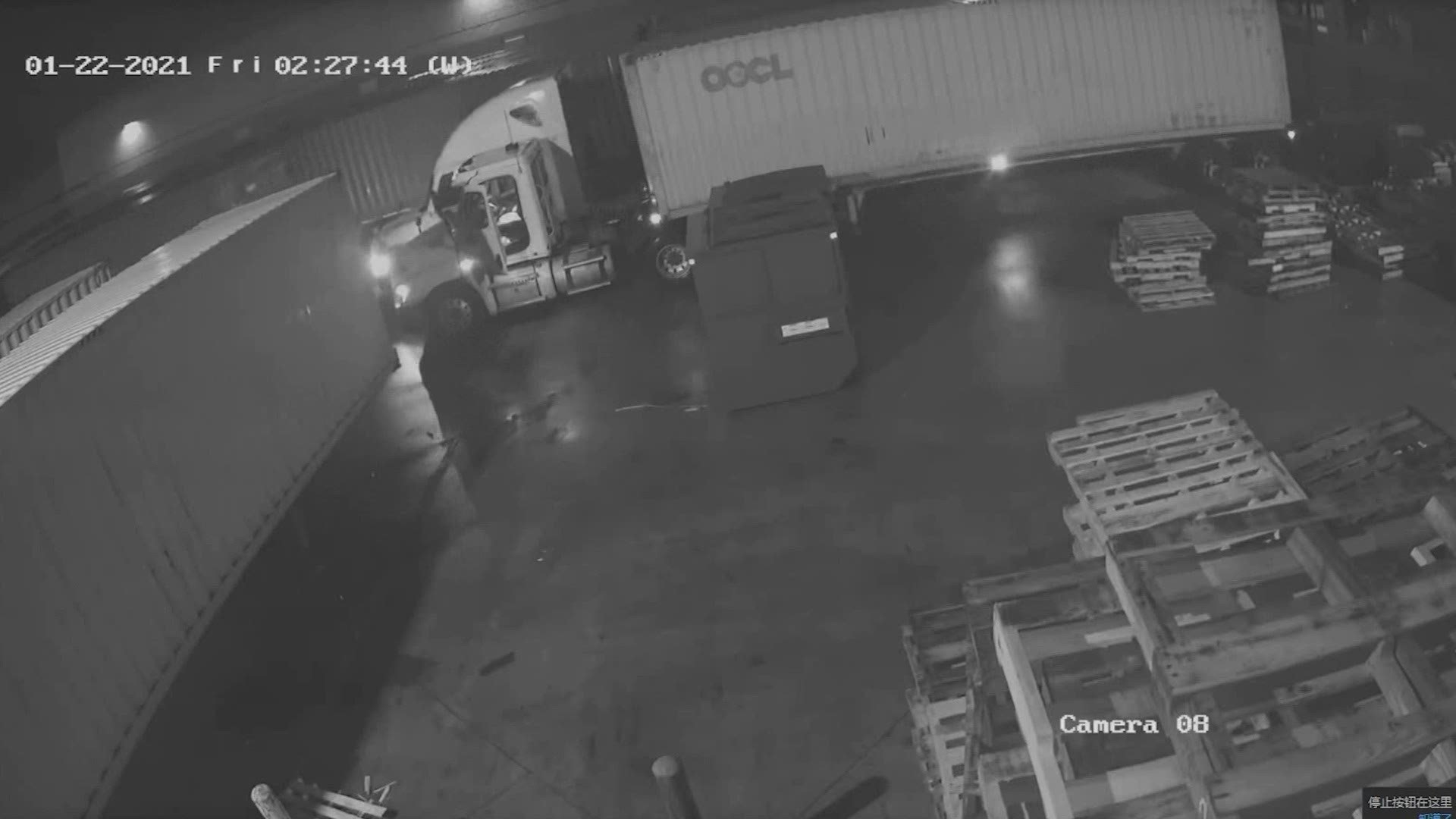 Security cameras captured images of four semi trucks entering the grounds of the GoTrax warehouse and leaving with trailers full of scooters and hoverboards.