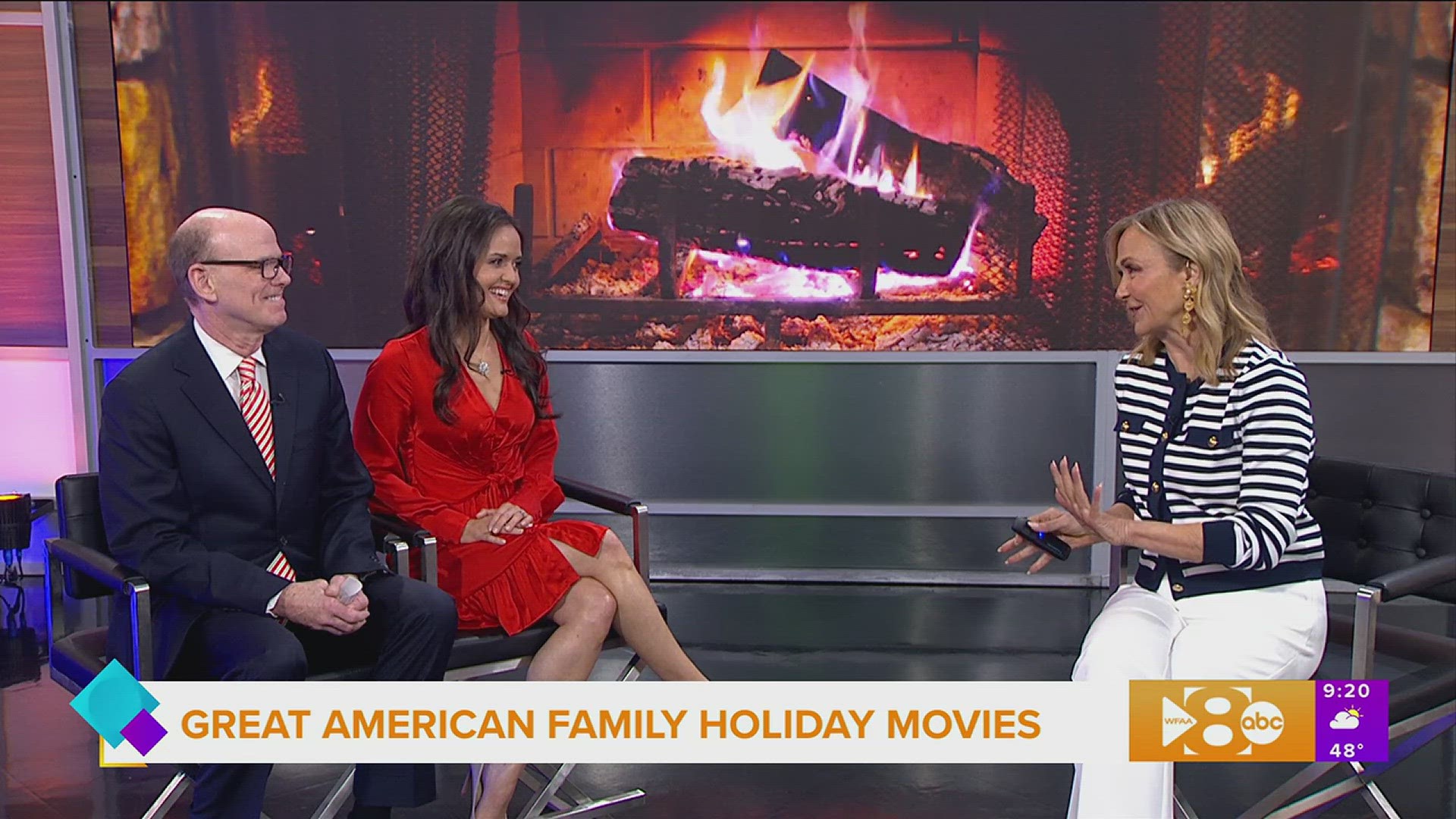 Actress Danica McKellar and Great American Family CEO Bill Abbott talk about the line-up of holiday movies including "A Royal Date for Christmas".