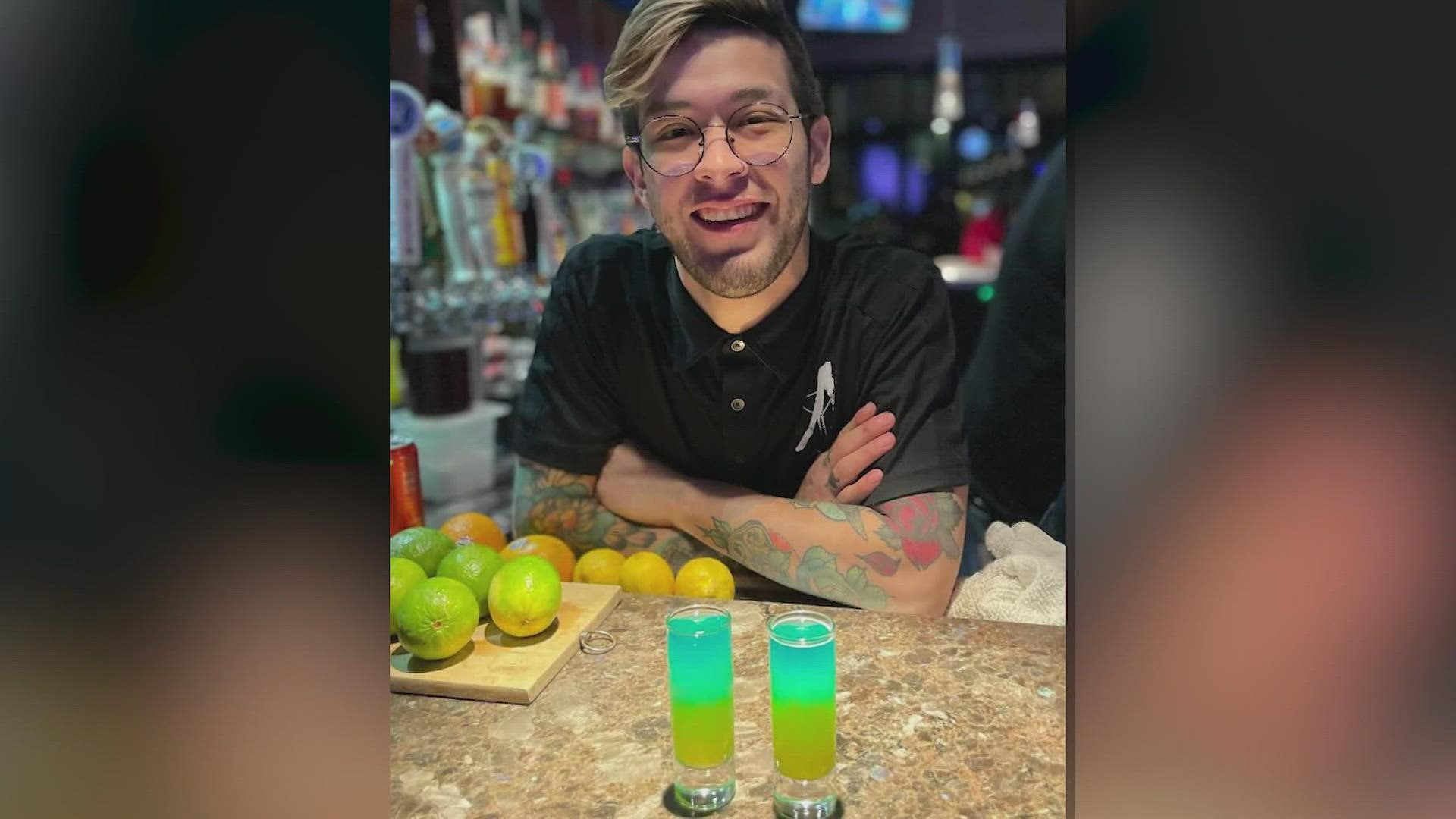 At Alexandre's in Oak Lawn, Dallas, bartenders are mixing up a blue and yellow shot to show support for Ukraine in the midst of turmoil.