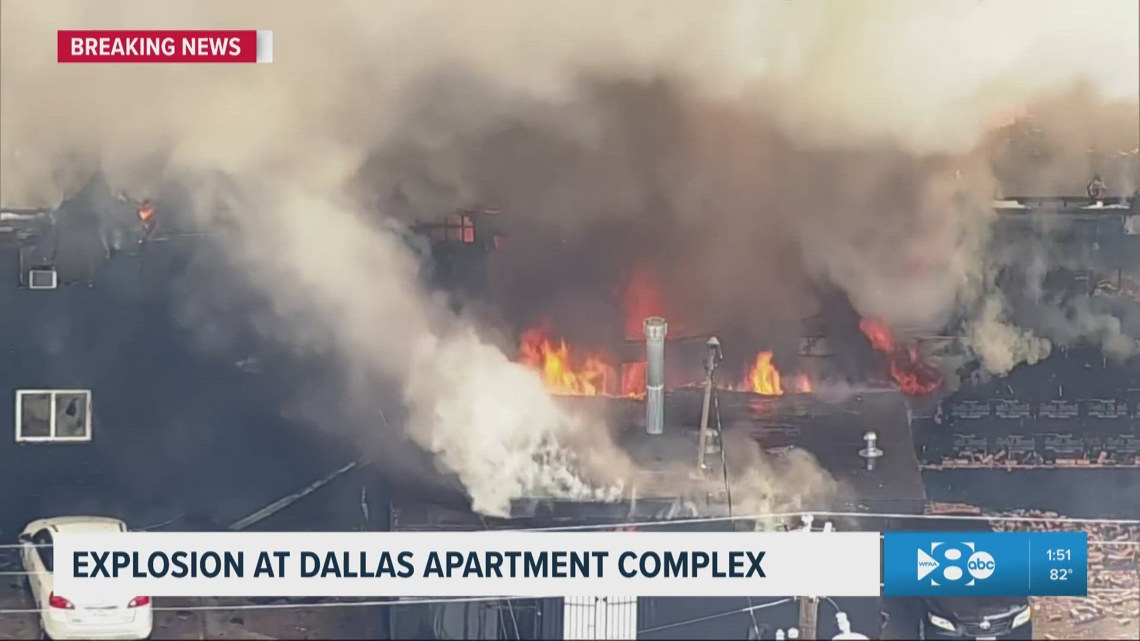 Massive 3-alarm fire at Dallas apartment complex | AERIAL FOOTAGE ...