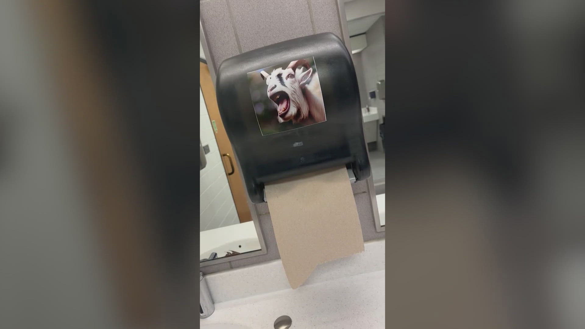 Someone decided to get pretty creative by decorating the paper towel dispenser at their job.