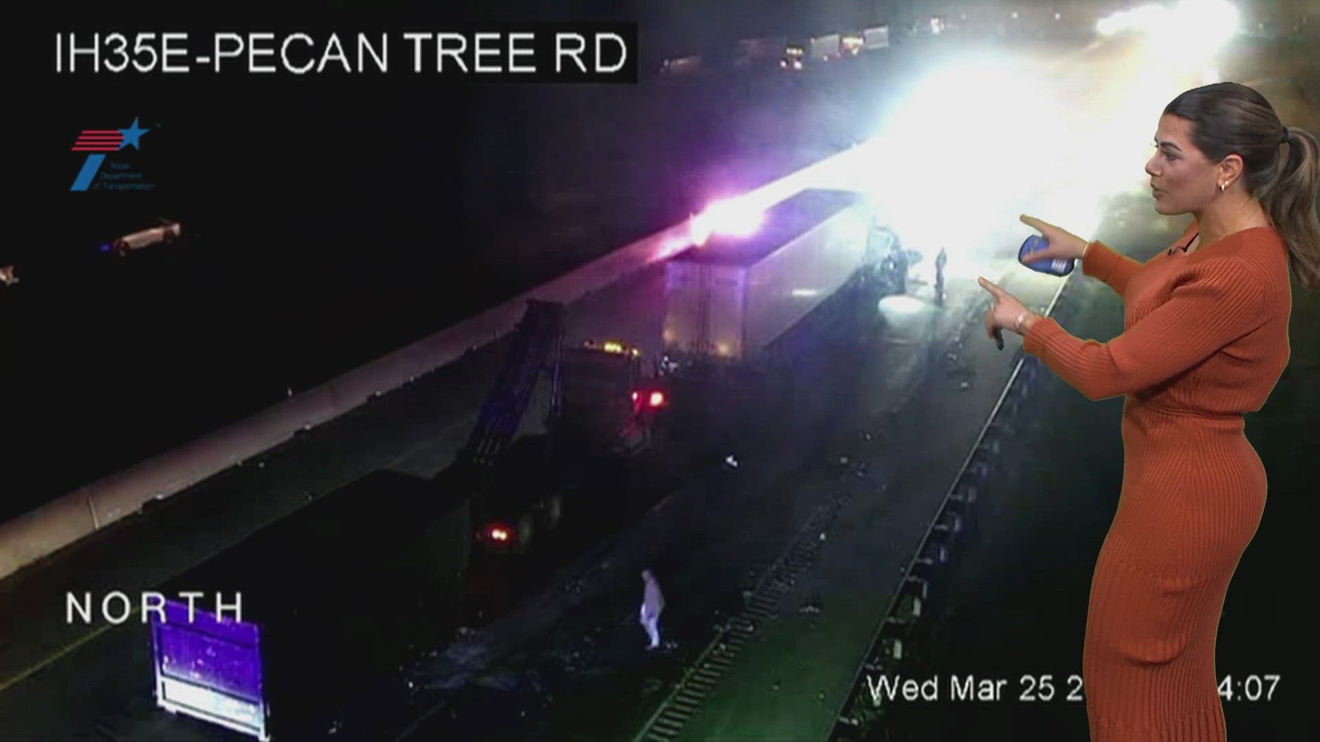 Traffic Alert: Crash shuts down all northbound lanes of I-35E near ...