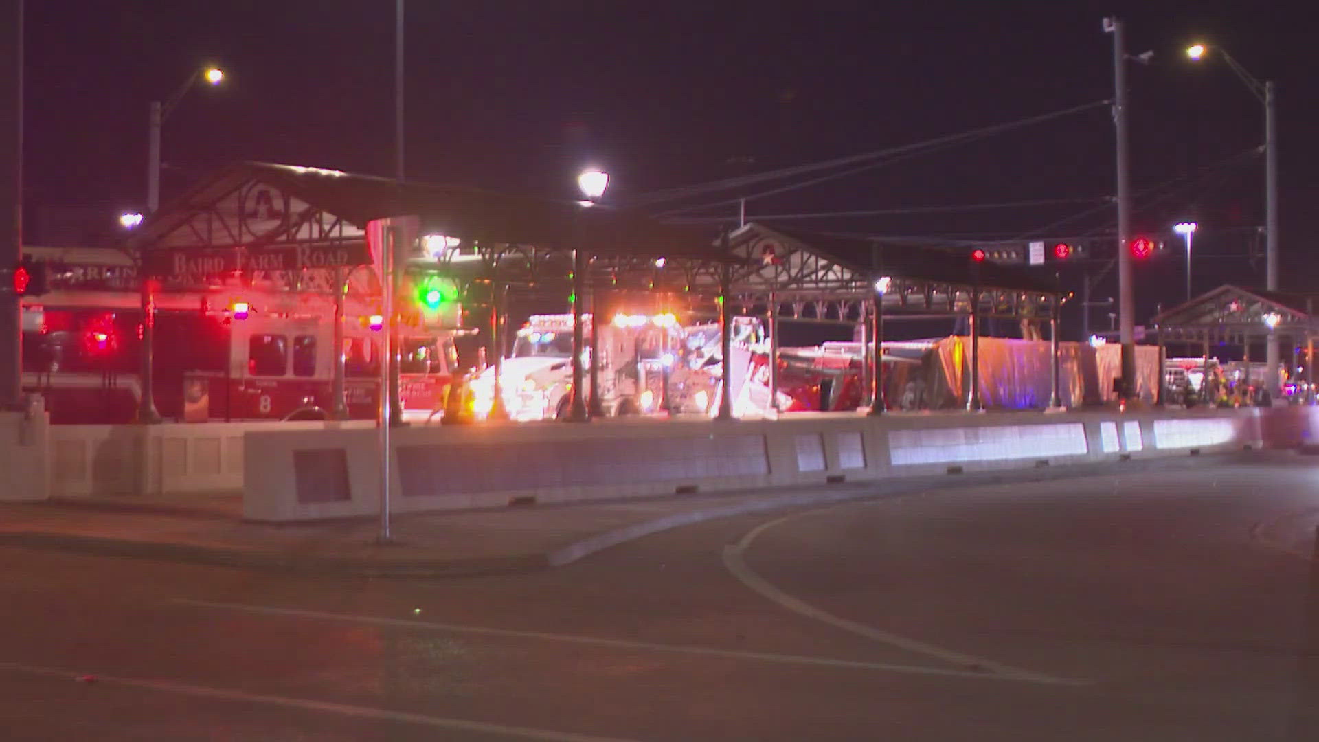 The trailer overturned around 9 p.m. last night.