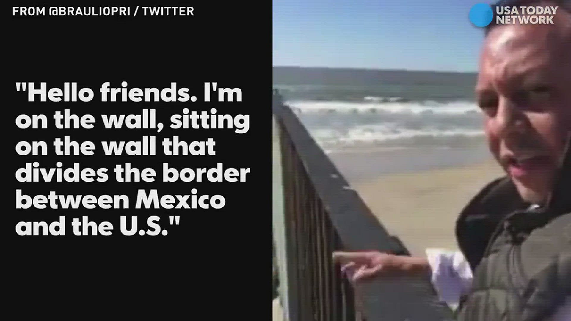 Mexican congressman Braulio Guerra scaled the border wall to make a statement about Trump's immigration stances in Tijuana.