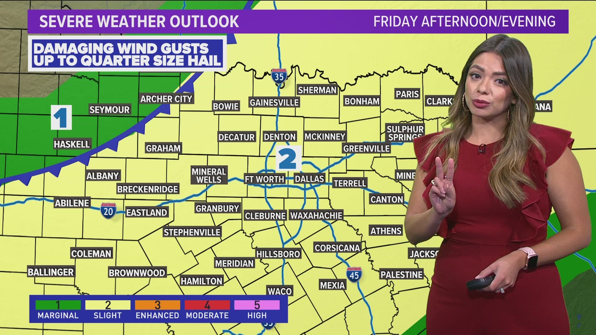 DFW Weather: Warmer and more humid before scattered storms arrive Friday. Nice weekend ahead. Update with Meteorologist Mariel Ruiz.