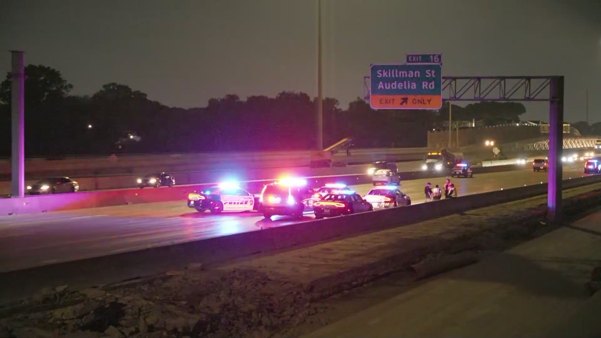 Police say the crash was reported on 635 near Audelia Road at about 1 a.m. Thursday.