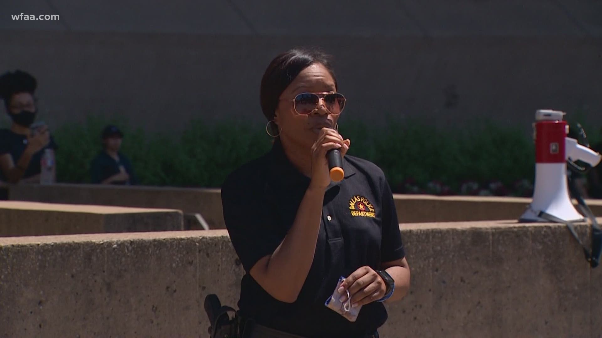 "We have to be able to work alongside one another. Work has to be done. And we need to come together to get it done," Dallas Police Chief Renee Hall said.