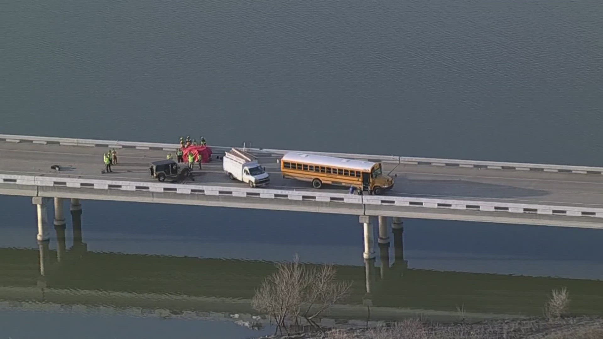 Police say one person was killed in a multi-vehicle crash on a bridge involving a Princeton ISD school bus Wednesday afternoon.