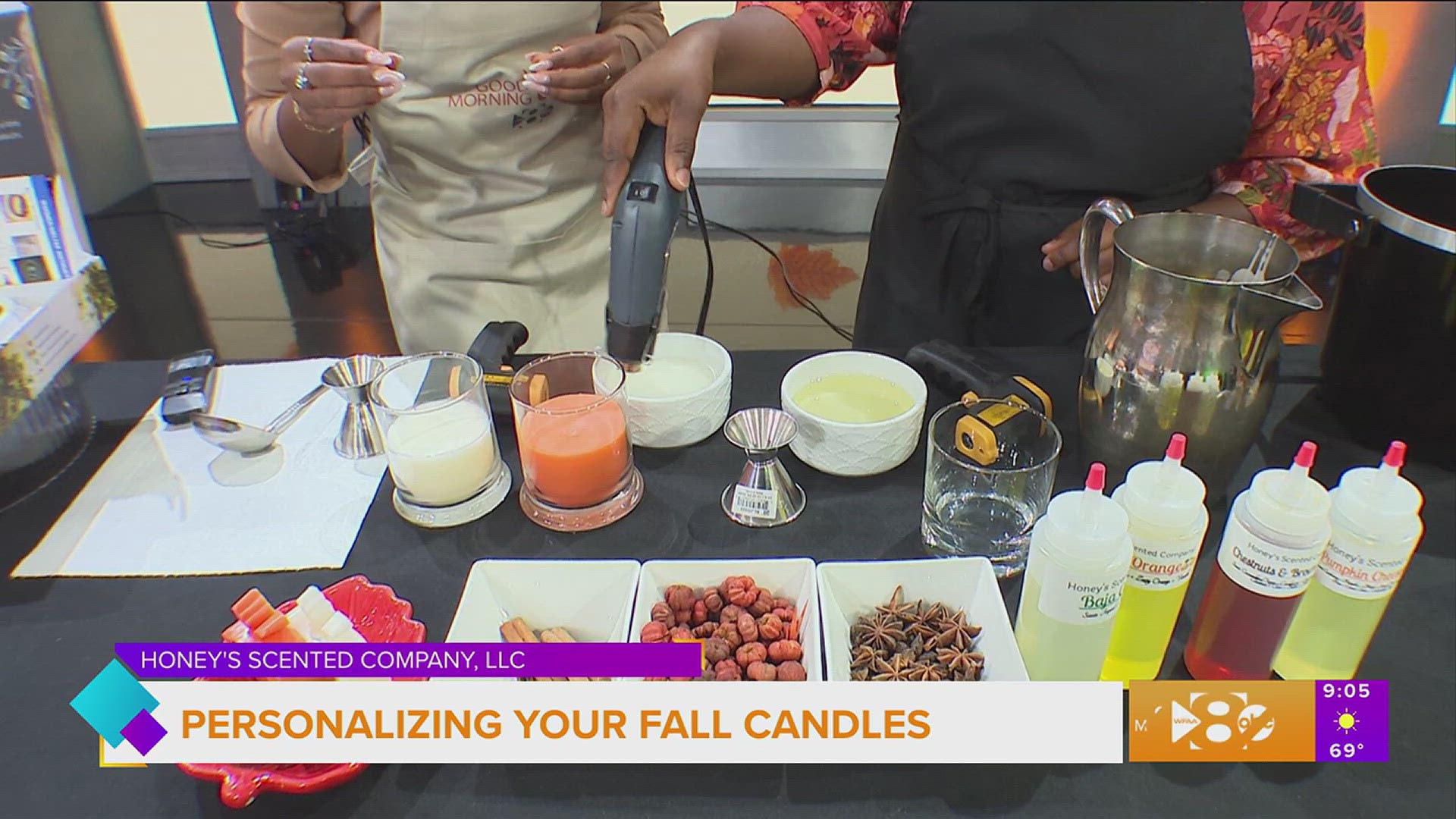 Oyindamola "Honey" Apanpa, Owner of Honey's Scented Company shares how to personalize and decorate fall candles