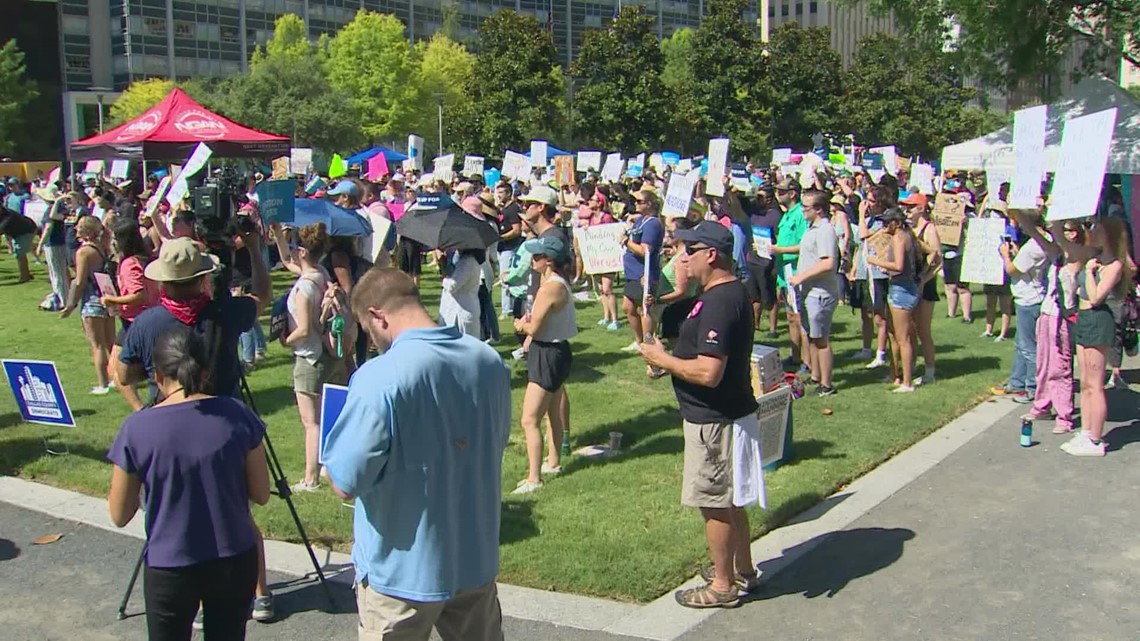 Hundreds of protesters gather, march in Dallas over SCOTUS abortion ruling
