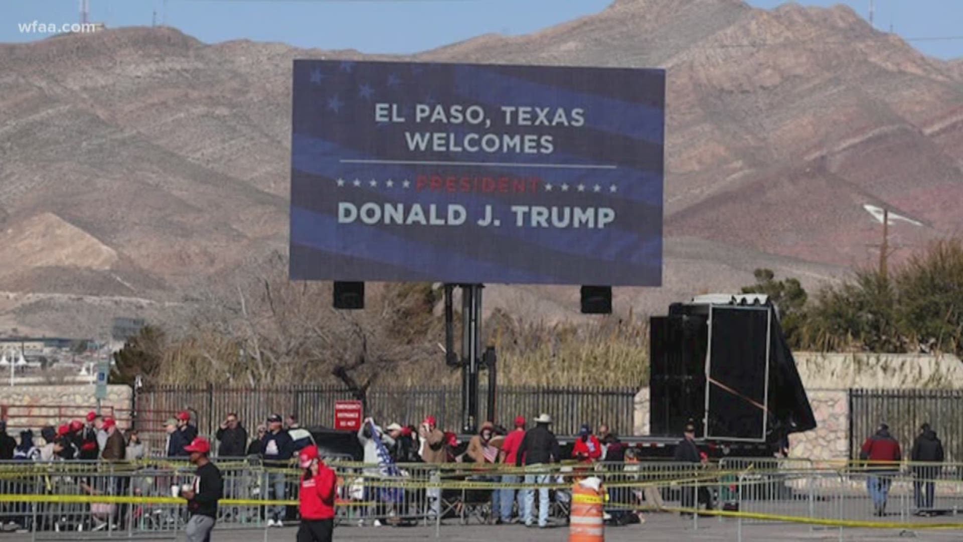 Trump is expected to continue arguing for funding of a border wall at his rally in El Paso on Monday night.