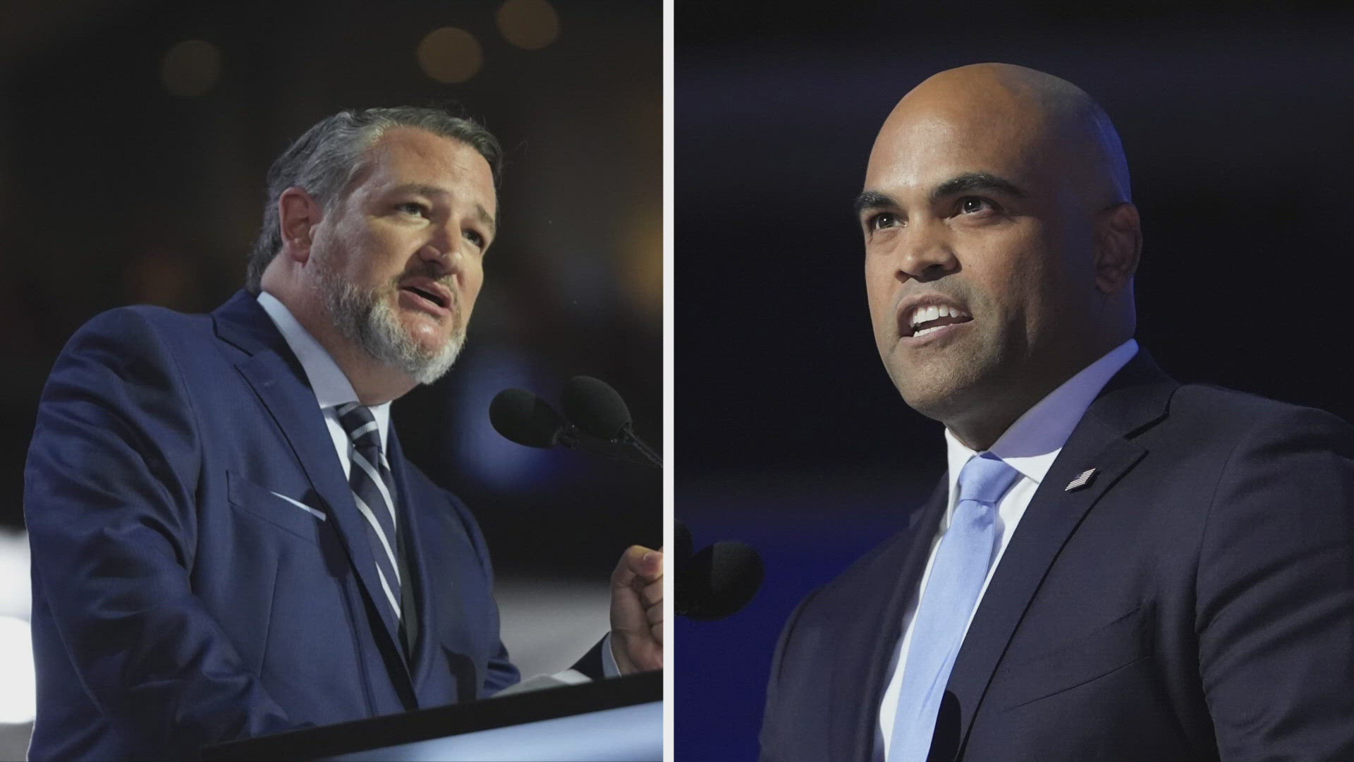 Sen. Ted Cruz and Democratic challenger Colin Allred are squaring off in a debate on WFAA on Oct. 15.