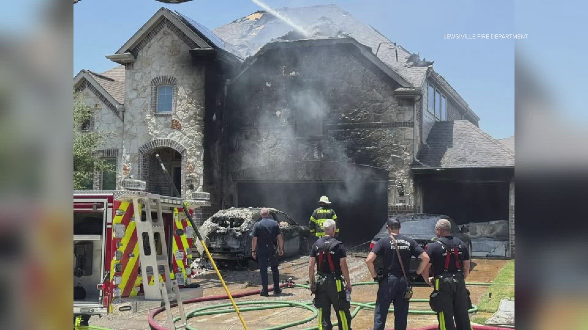 The homeowner told Lewisville fire crews that after plugging in her Tesla vehicle to the charger, she noticed "some electrical arcing coming from the charger unit."