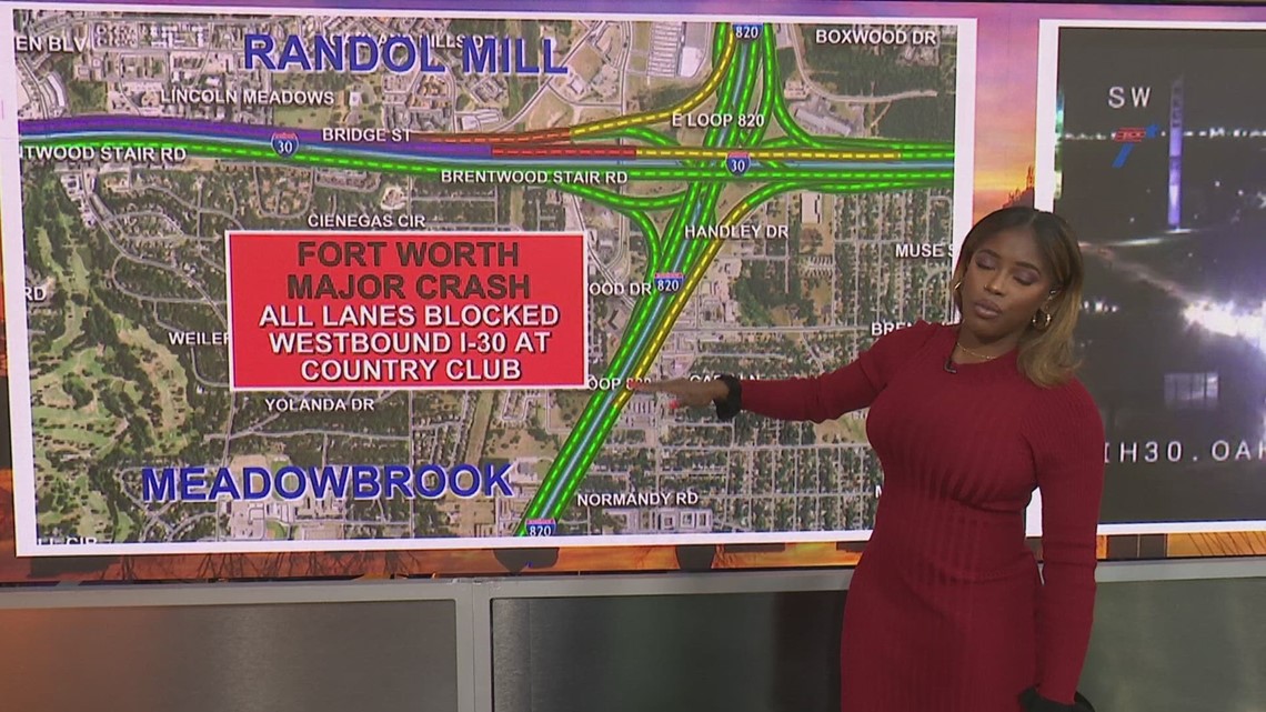 Westbound lanes of Interstate 30 shut down near Fort Worth due to crash ...