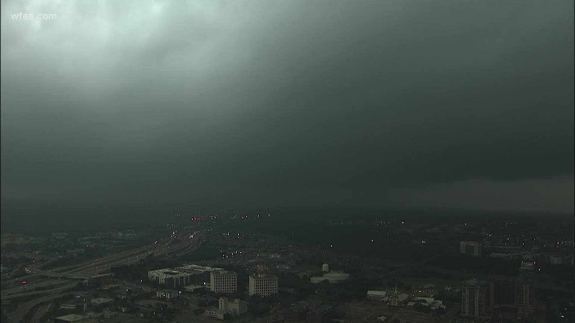 Storms were passing through North Texas on Saturday evening.