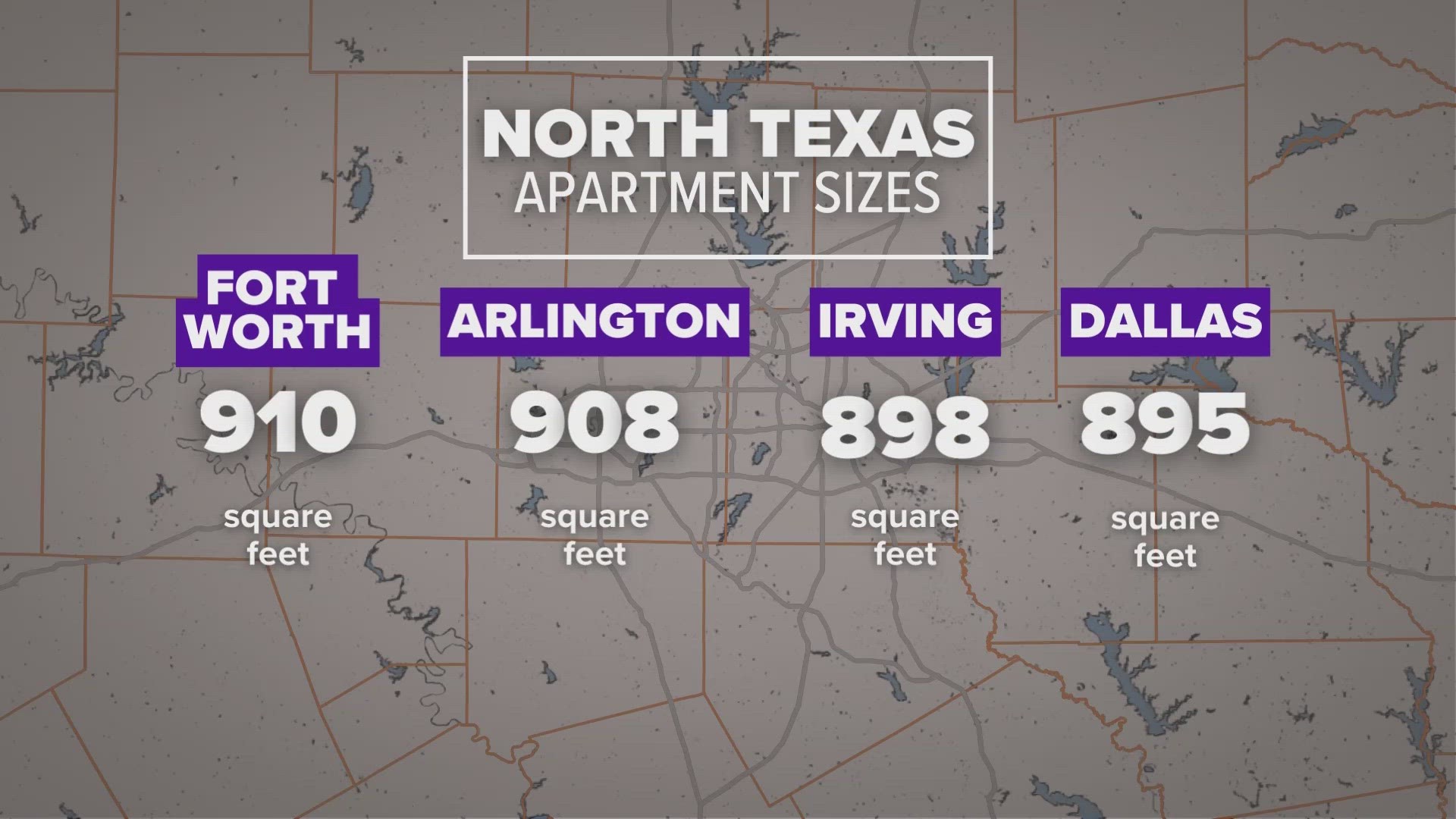 Here's a look at how a few Dallas-Fort Worth city apartments compare to the average apartment built in 2022.
