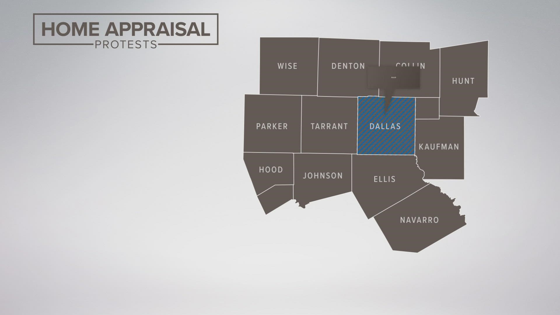 As of Thursday, the Dallas Central Appraisal District had received 176,337 protests for residential and business properties.