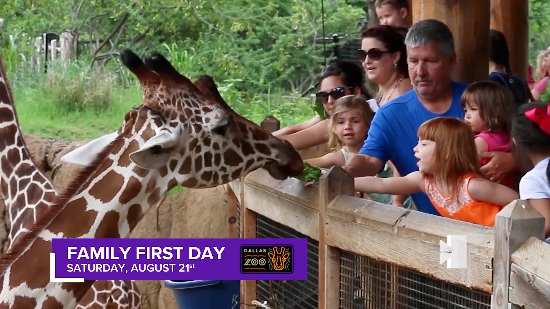 SPECIAL DISCOUNT DAY AUGUST 21st – It’s WFAA Family First day at the Dallas Zoo.