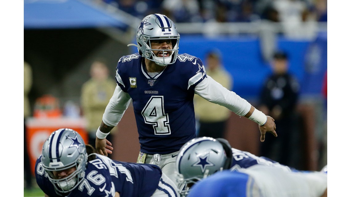 Cowboys get huge day from Prescott, beat Lions 35-27