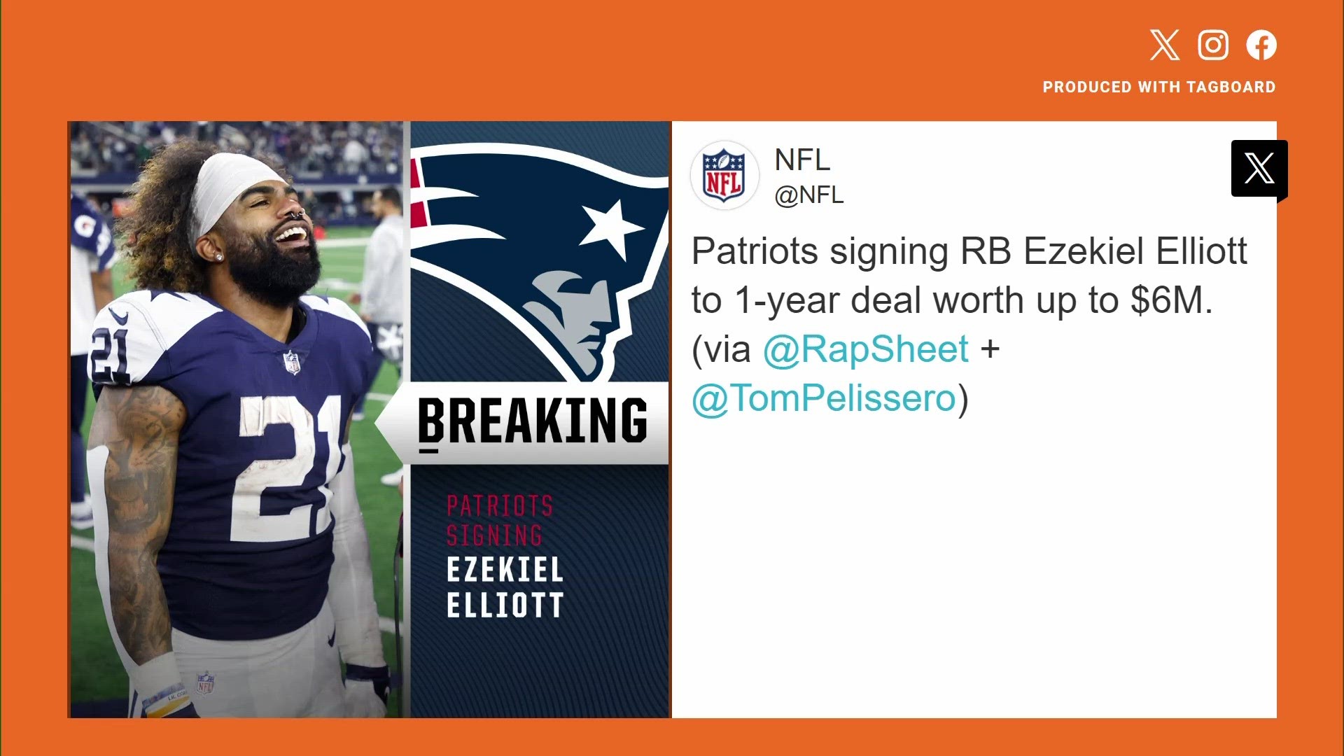 Ezekiel Elliott reportedly signing with New England Patriots