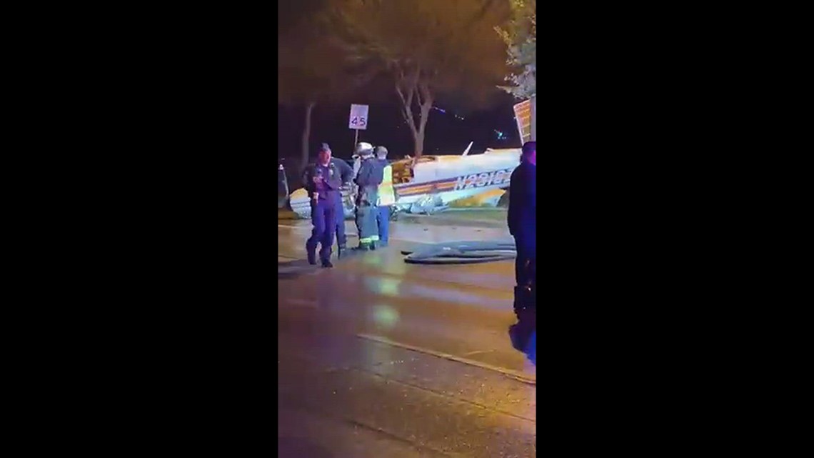 Firstresponders on the scene of the plane crash in Carrollton on