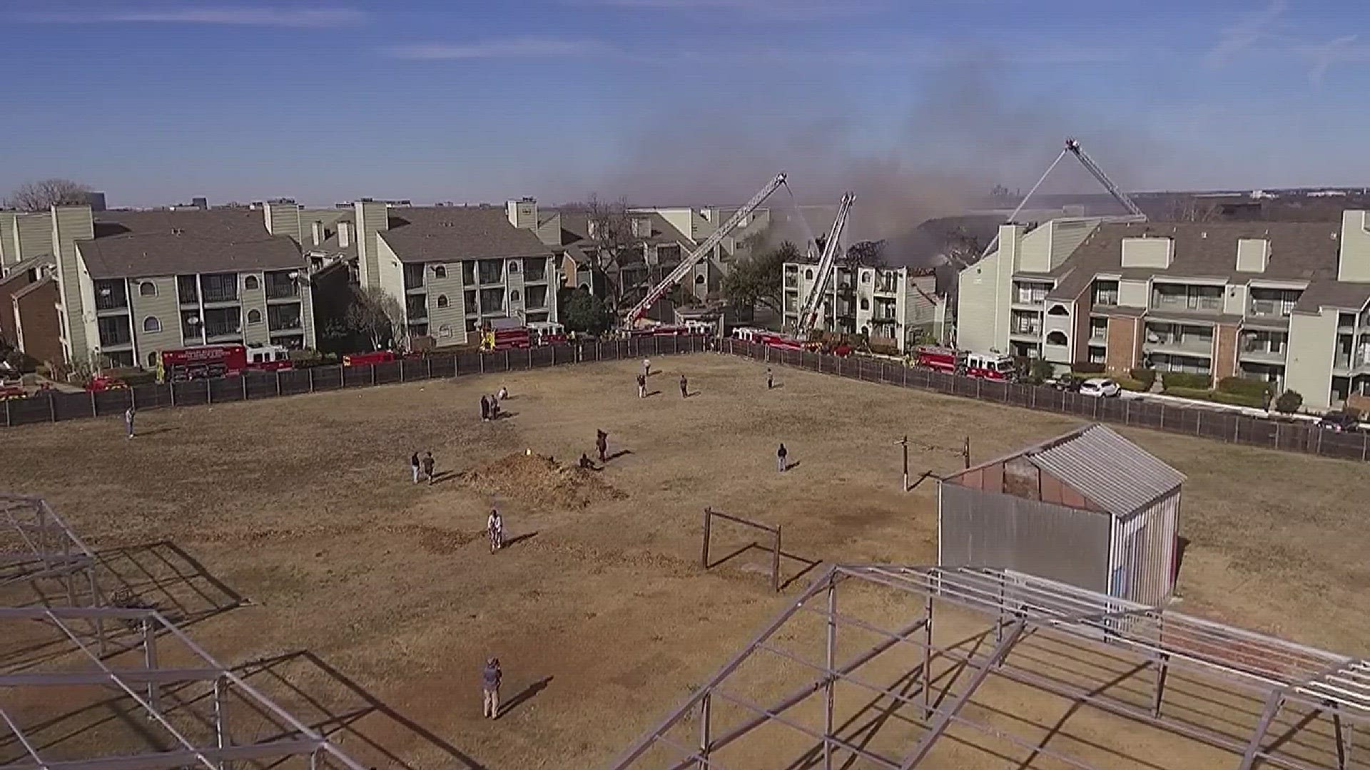 A 4 alarm fire tore through the Sable Ridge Condominiums in Dallas on Thursday.