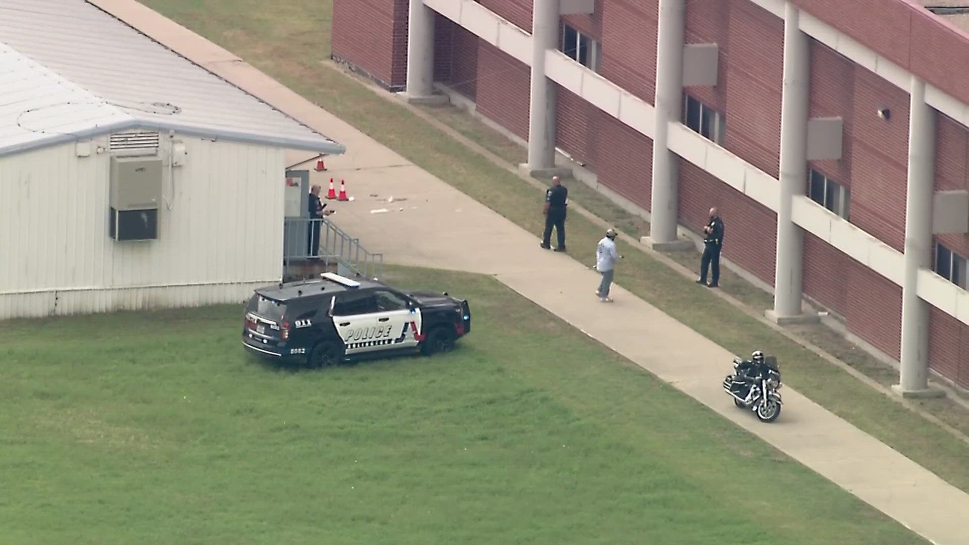 Bowie High School was on lockdown Wednesday afternoon due to an on-campus shooting outside of the school building.
