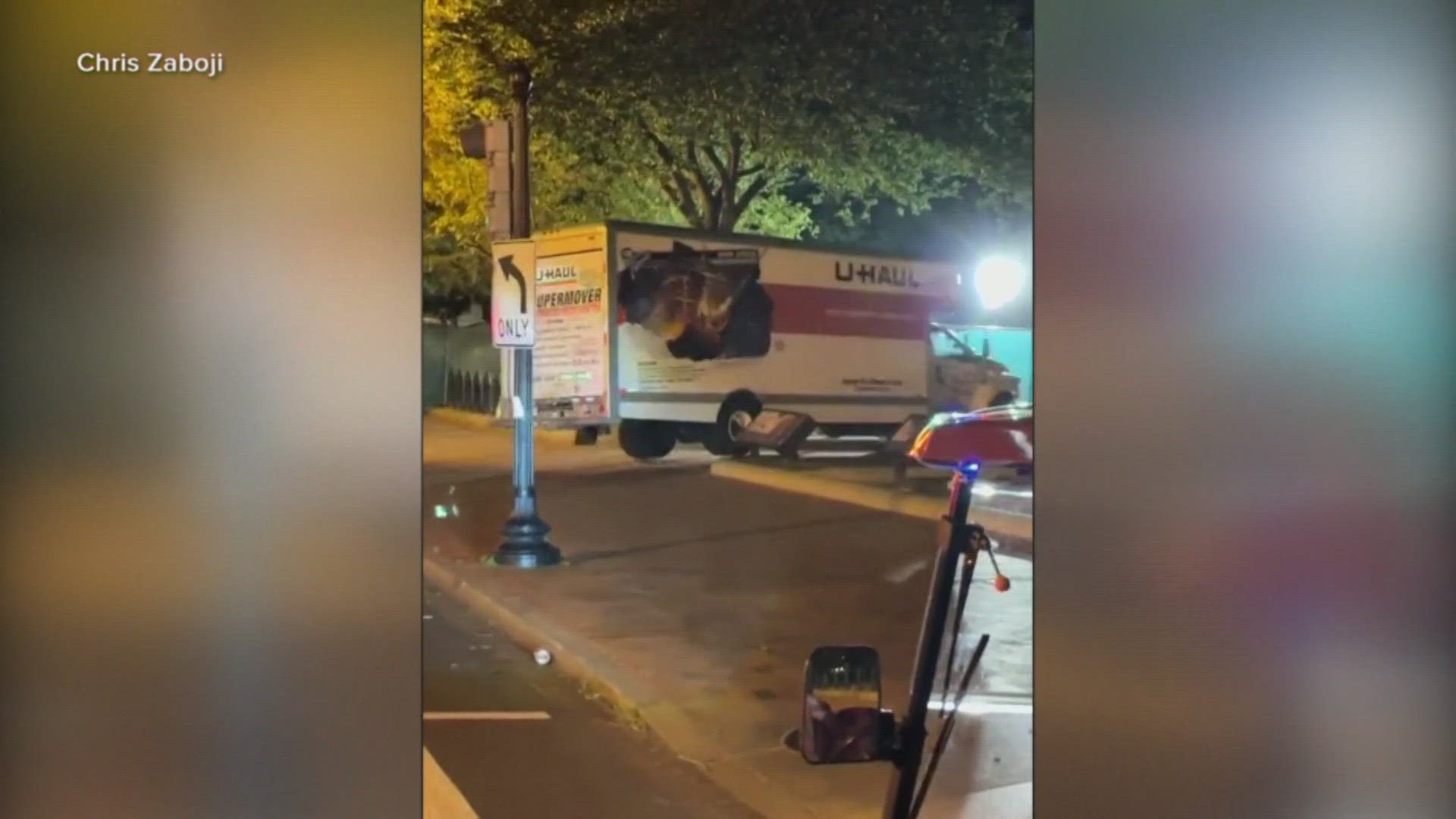 Witnesses saw the box truck speeding down the streets of Washington, D.C. on Monday night.