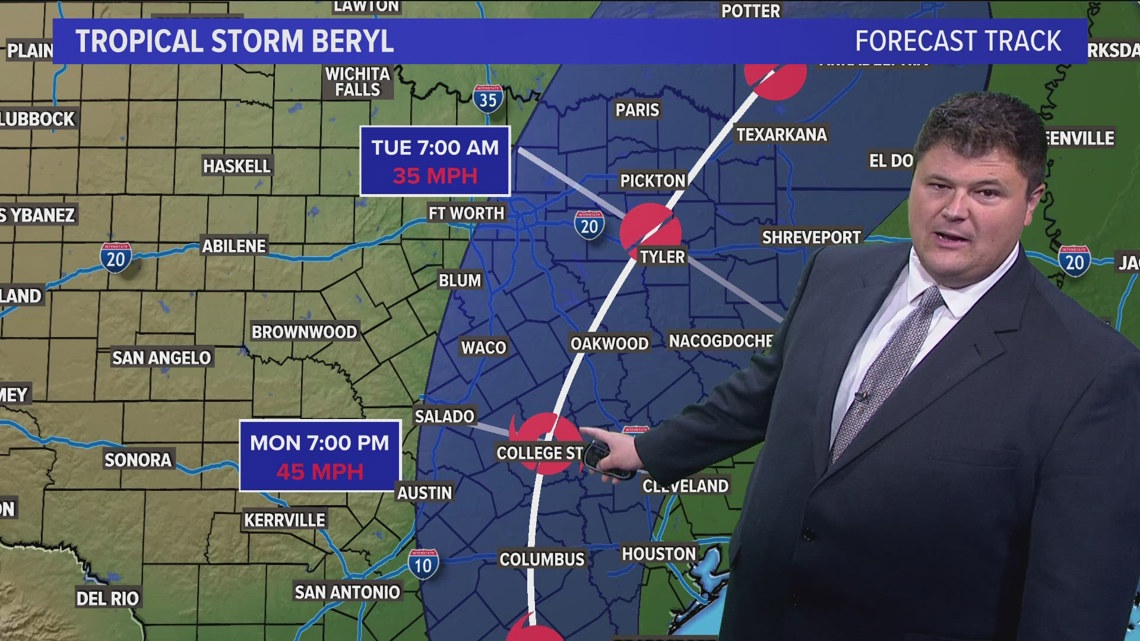 Tropical Storm Beryl: Storm expected to reintensify as it approaches ...