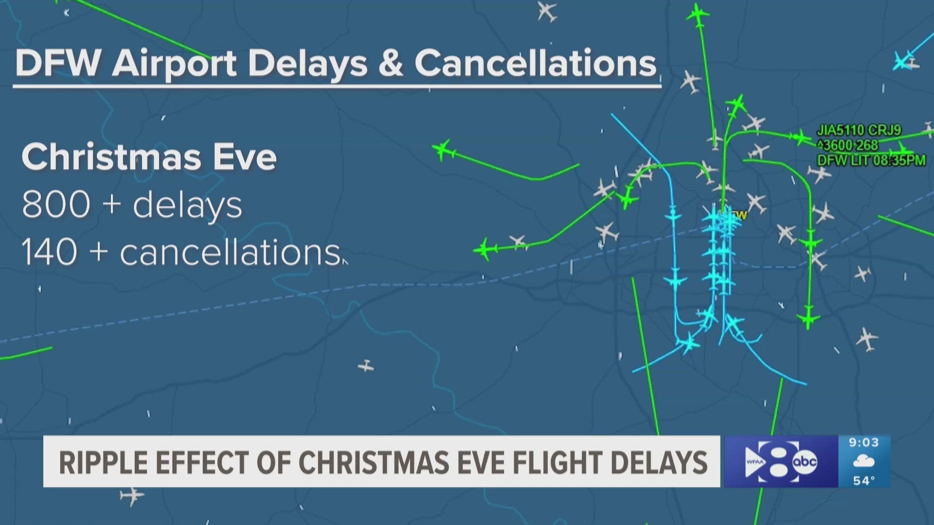 While conditions improved on Christmas Day, the airport still logged hundreds of delays and plenty of cancellations.