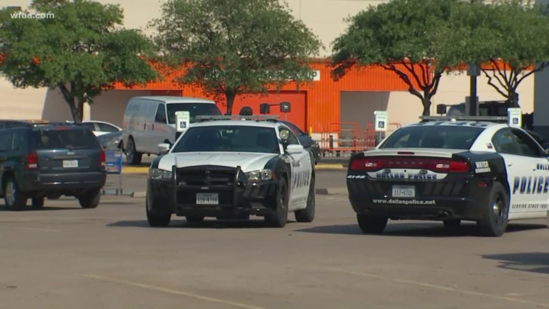 Police presence surrounds Home Depot after shooting in Northeast Dallas