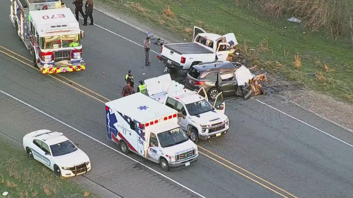What caused the fatal Johnson County car collision that killed six, and