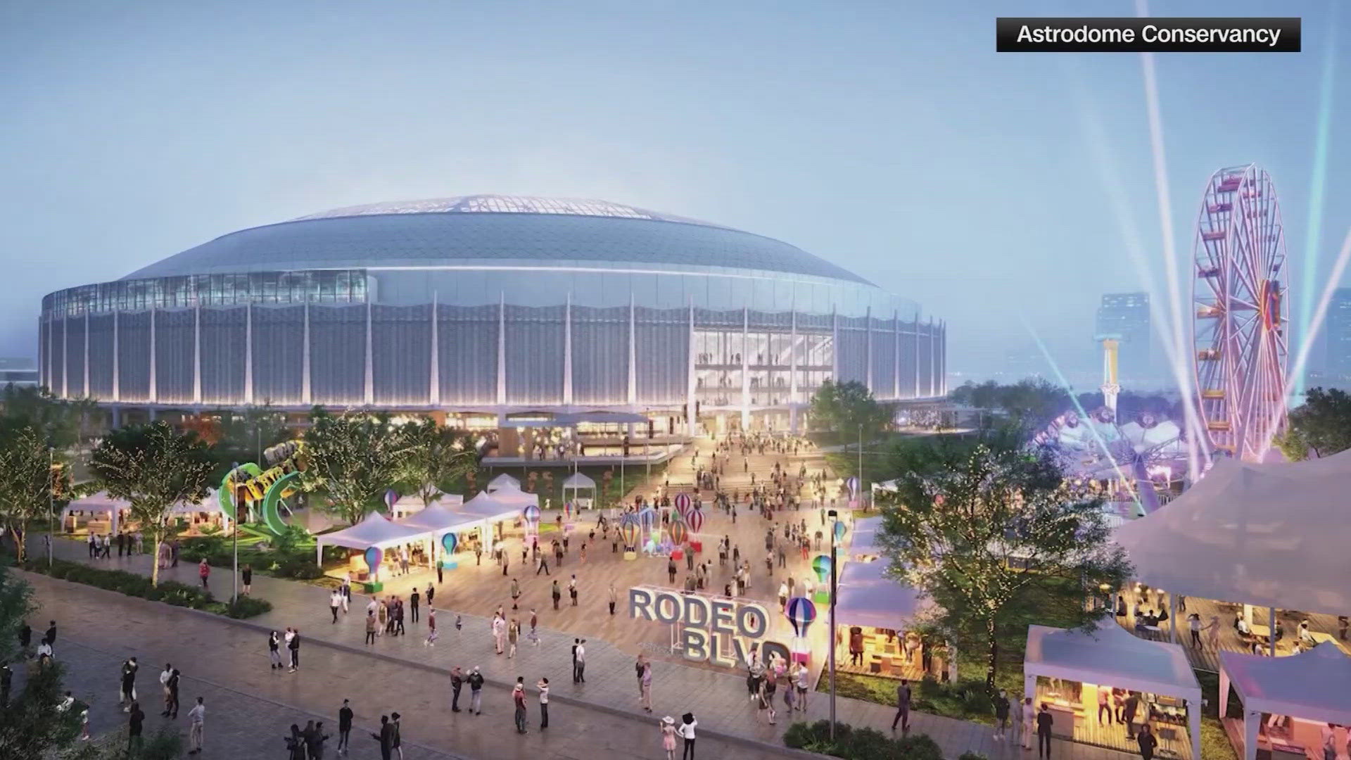 Plans include a boulevard that would cut through the dome and connect other buildings in NRG Park.