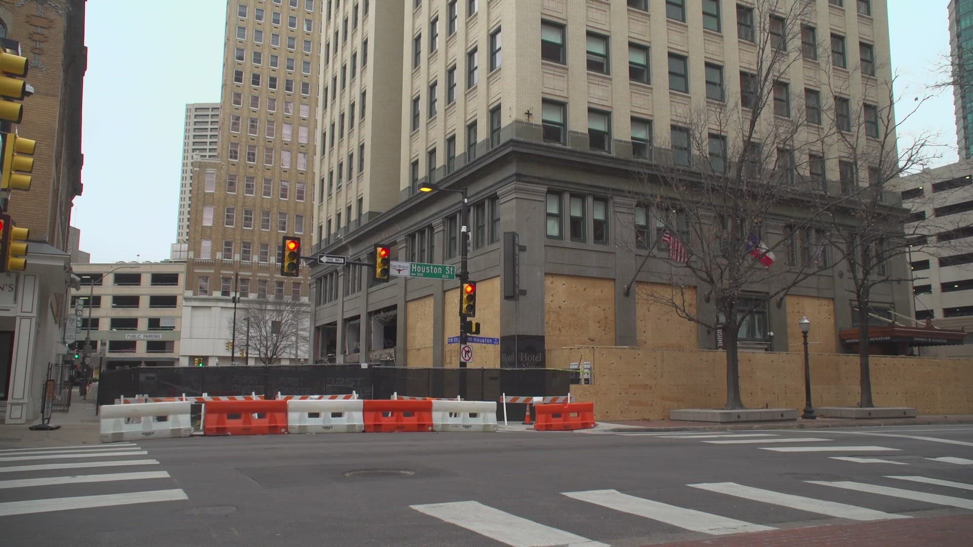 The first permit has just been filed to demolish parts of the hotel that blew up in Downtown Fort Worth.