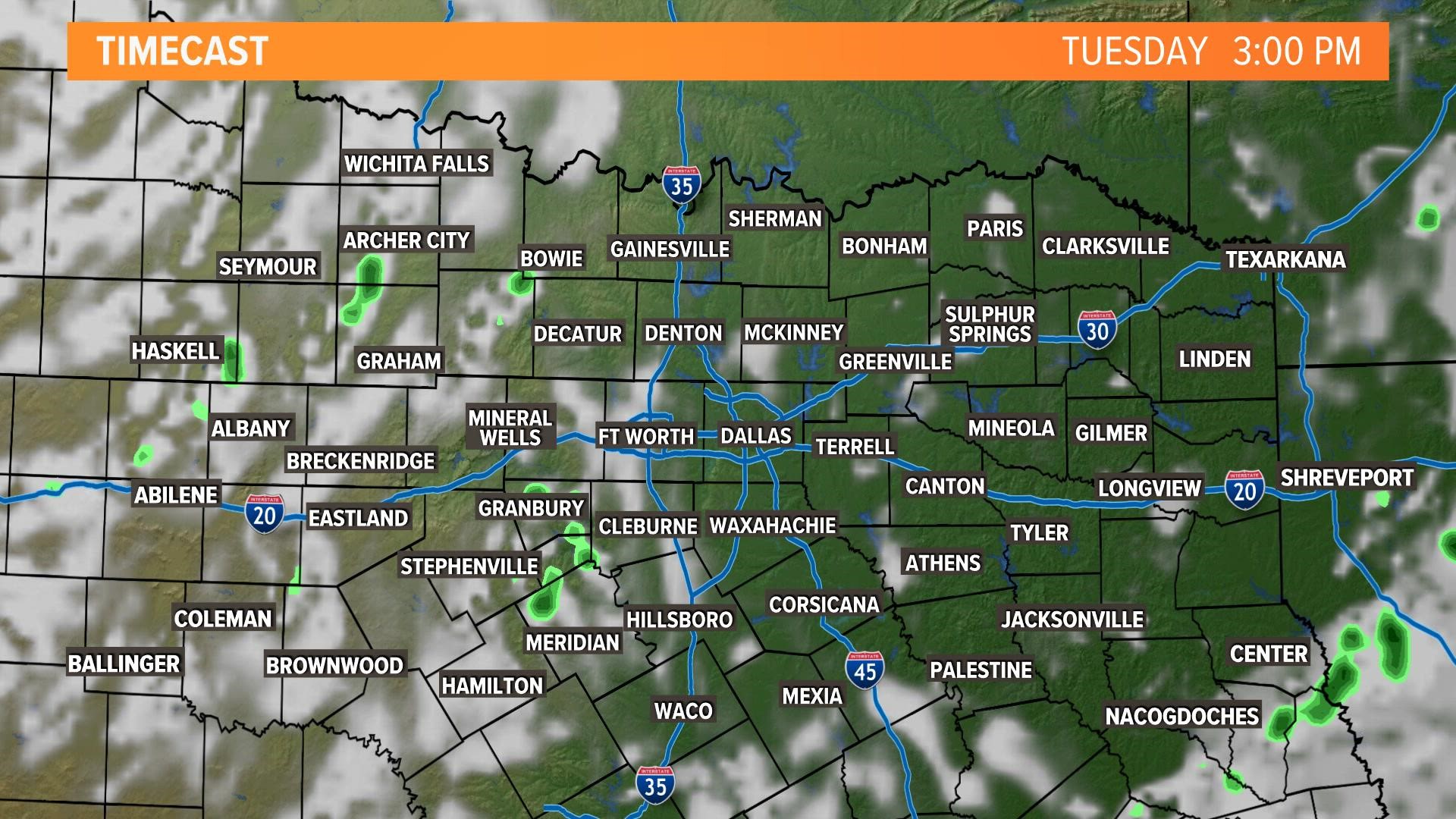Rain & Storms chances increase going into this evening.