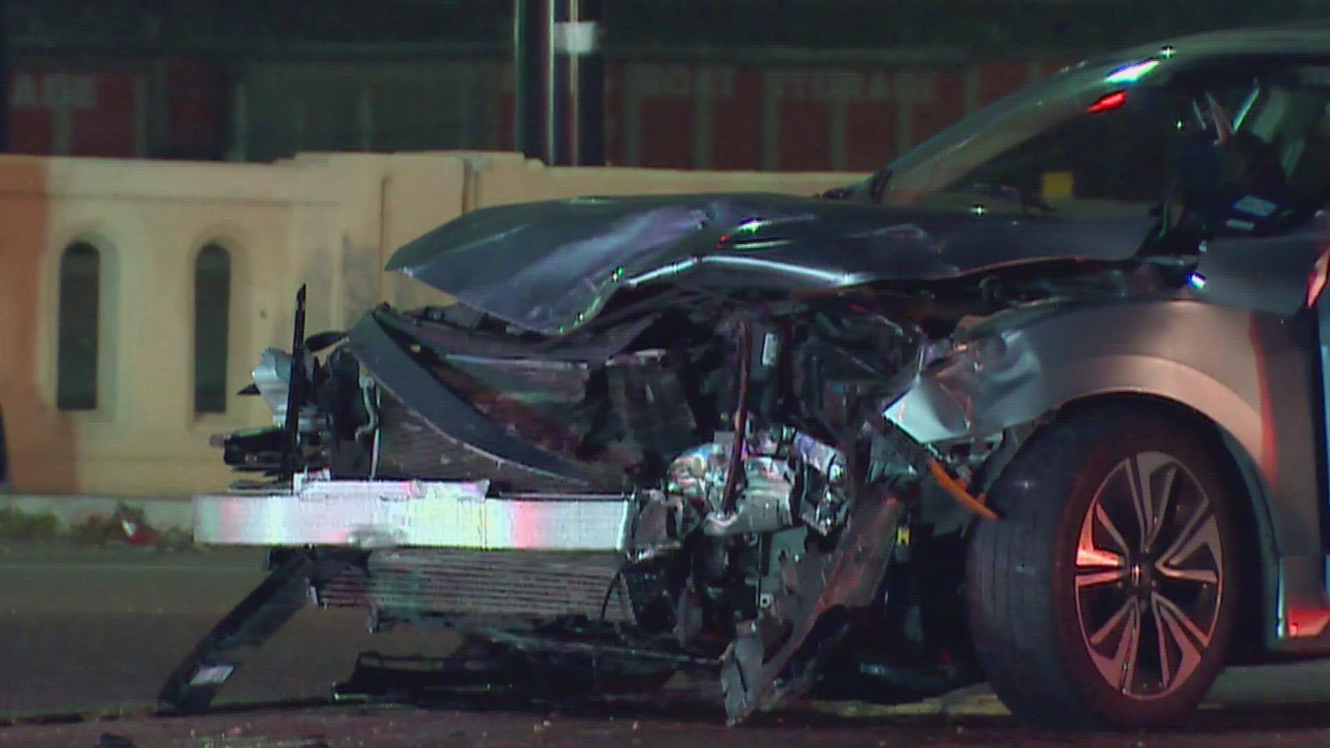 The crash happened Wednesday night on westbound Loop 820 at Haltom ROad.