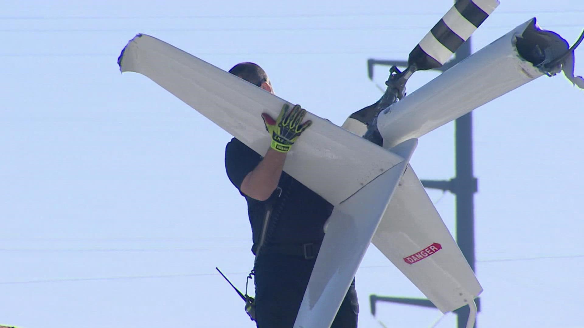 The National Transportation Safety Board's investigation will include looking into the helicopter, its engine and the types of maneuvers being performed.