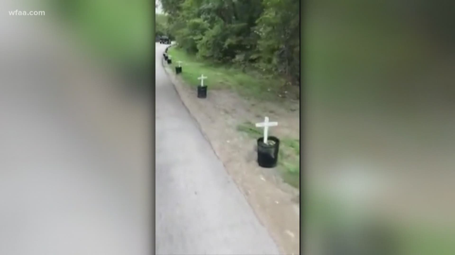Crosses remember hundreds of dumped dogs