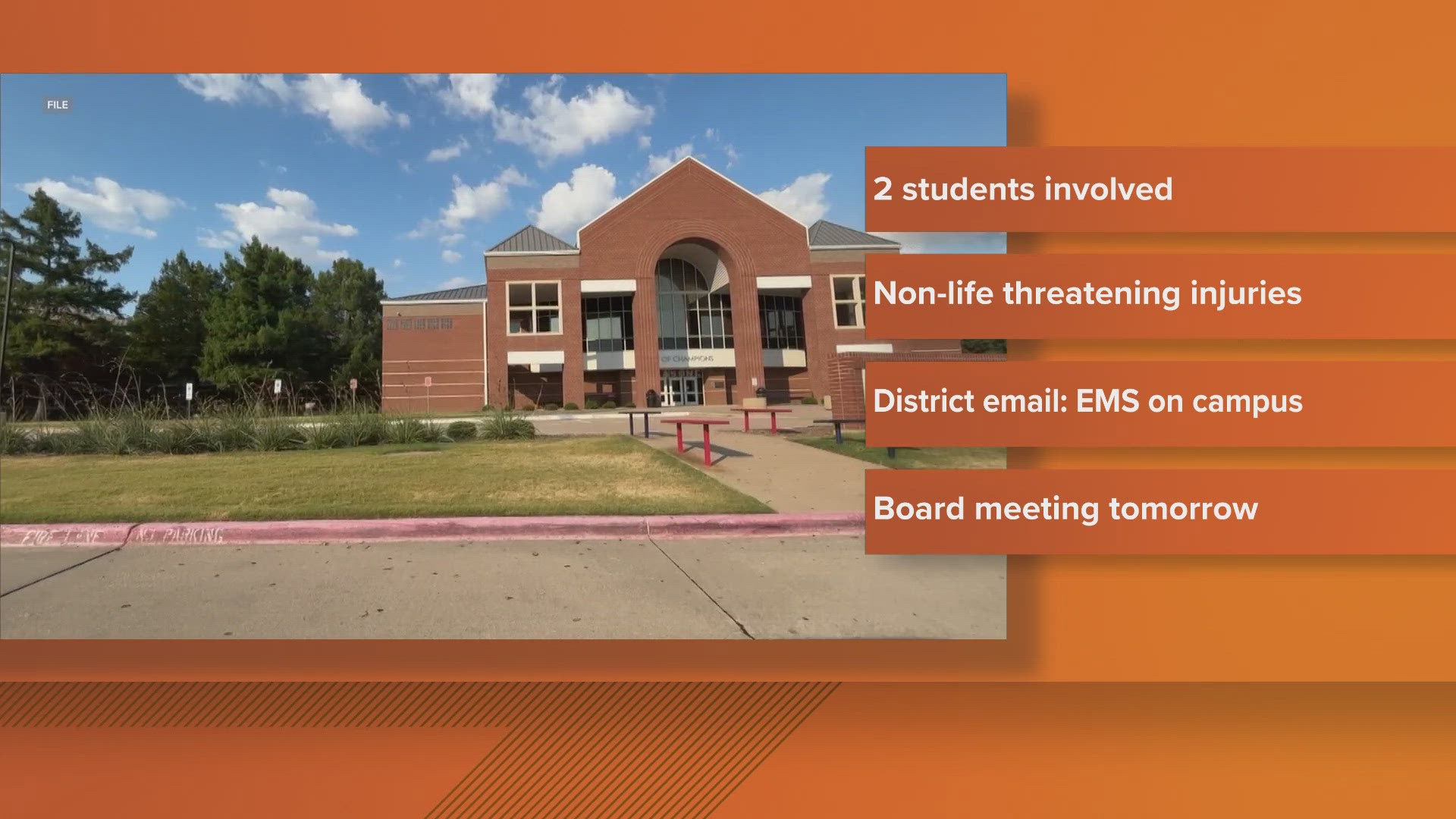 Students will return to Denton Ryan High School today after a stabbing