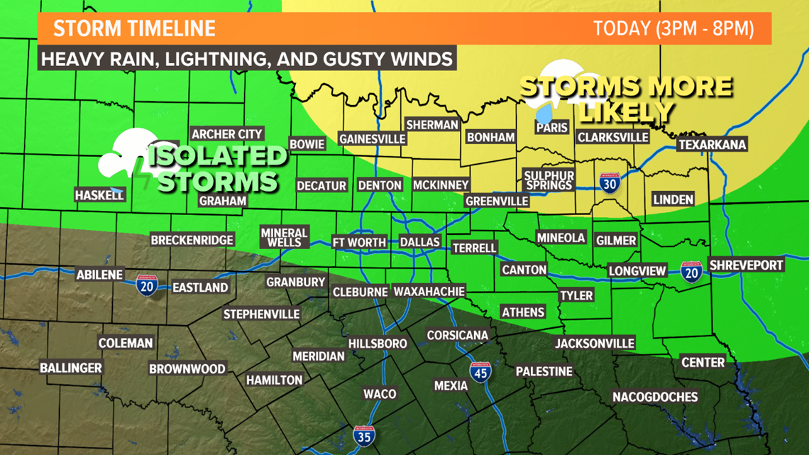 Isolated storms possible to end the weekend | wfaa.com